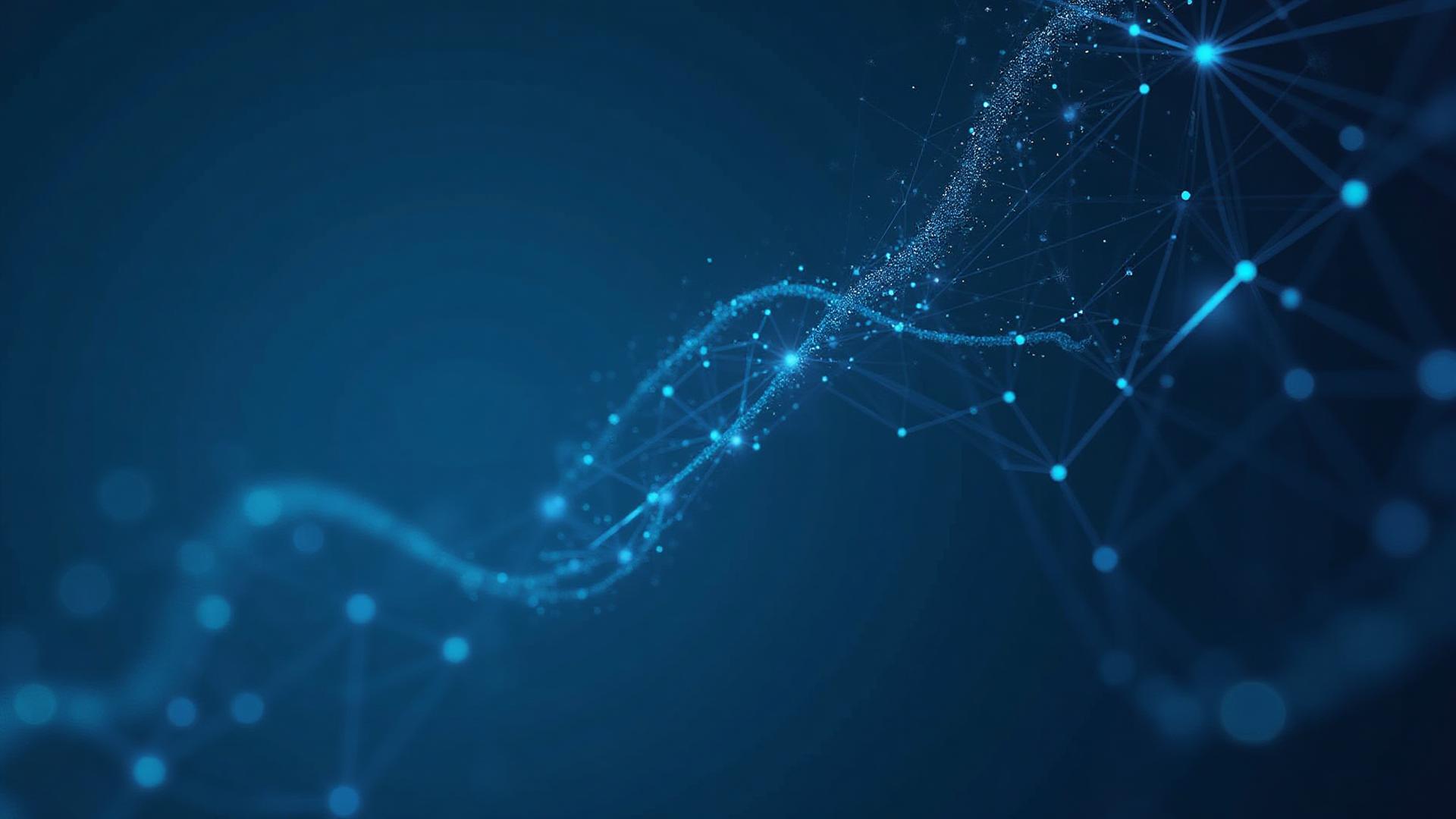 Abstract business and finance visual with network connections and data flows